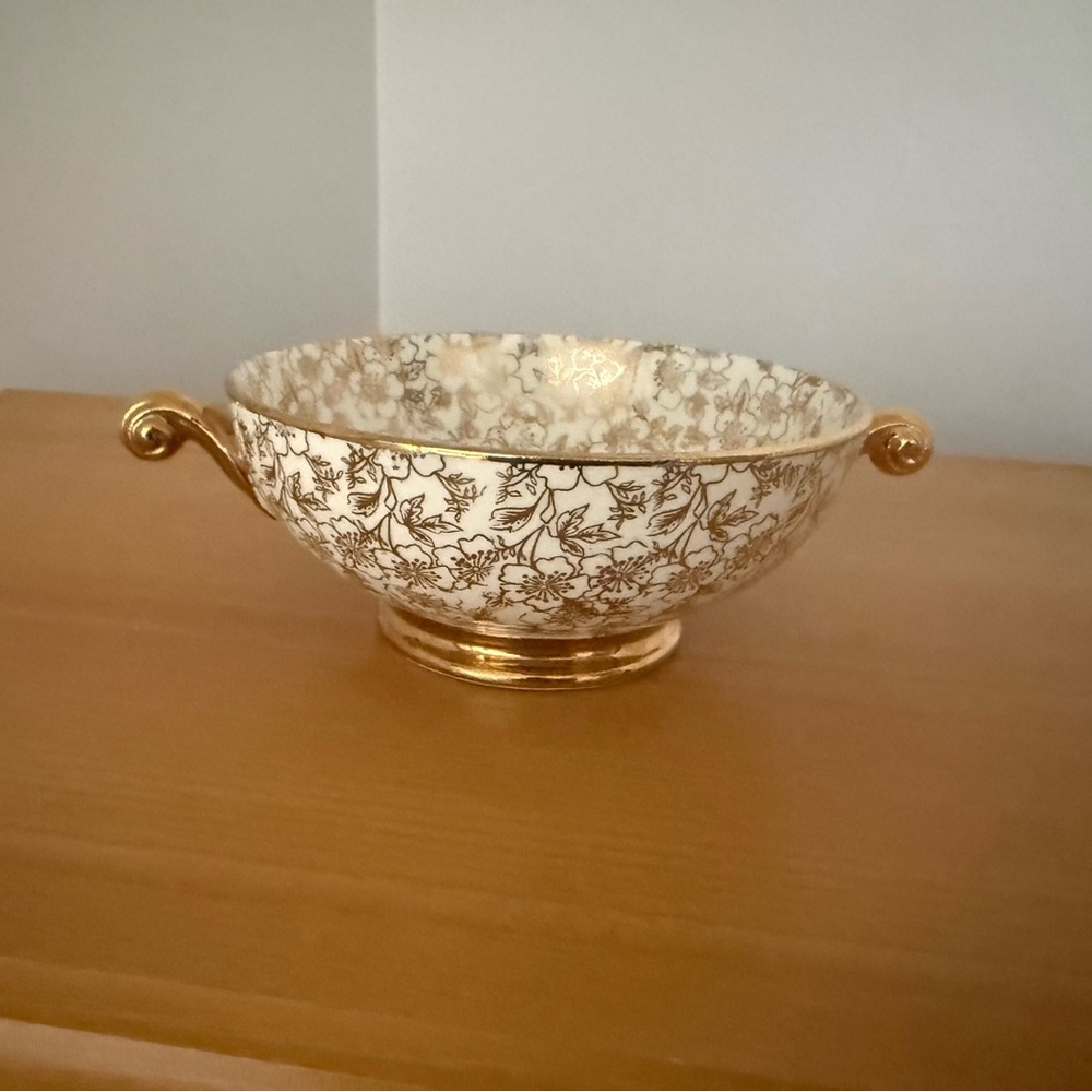 Karol China vintage Gold Floral Bowl